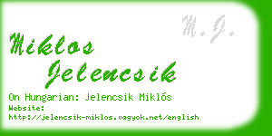miklos jelencsik business card